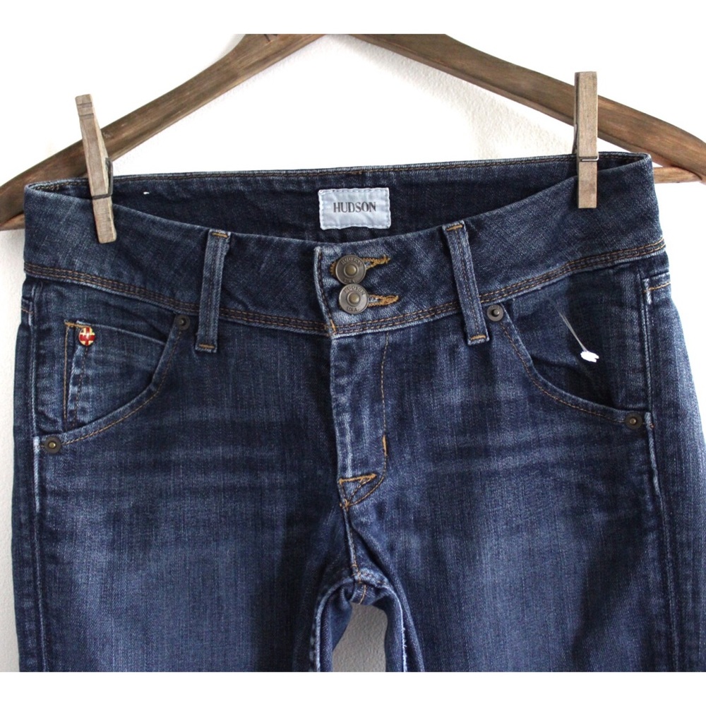 Hudson Preowned Colin Flap Medium Dark Wash Skinny Jeans 25 0 - Picture 2 of 7